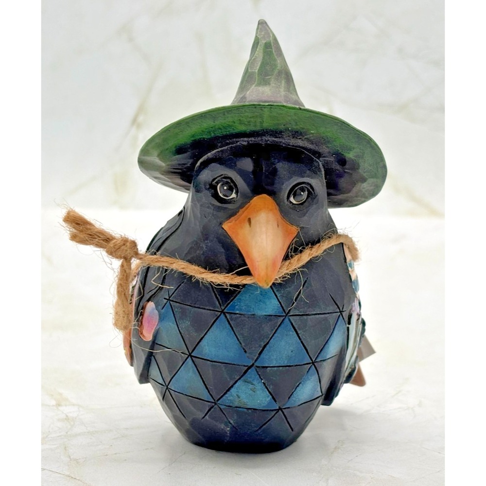 Jim Shore Halloween Crow Pint Size Figurine 6009510 Flights of Fright enesco New - Picture 4 of 16